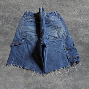 Vintage 90s Canyon Creek Distressed Denim Carpenter Baggy Shorts Frayed Hem